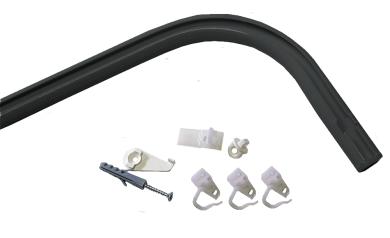 Gardinenschiene aus Aluminium schwarz 