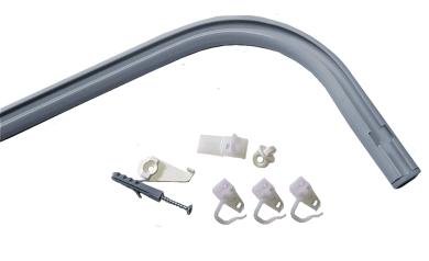 Gardinenschiene aus Aluminium silber 