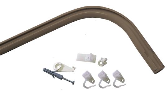 Gardinenschiene aus Aluminium braun eloxiert 