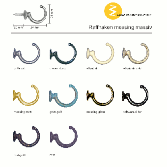 2 Stück Raffhaken 34 mm 