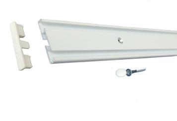 Gardinenschiene aus Aluminium 2-Lauf weiss 